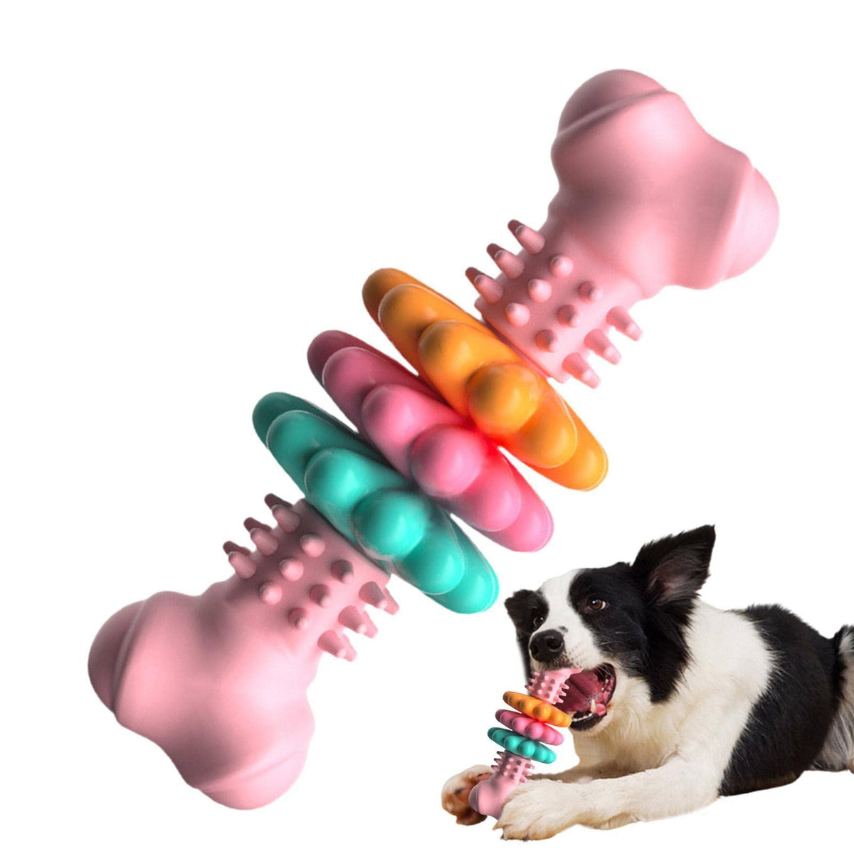 Dog Chew Toy Dog Bone Type Dogs Teeth Cleaning Toys Indestructible TPR Bone Chewing Bite Resistant Teething Toys Pet Products - SmartPaws