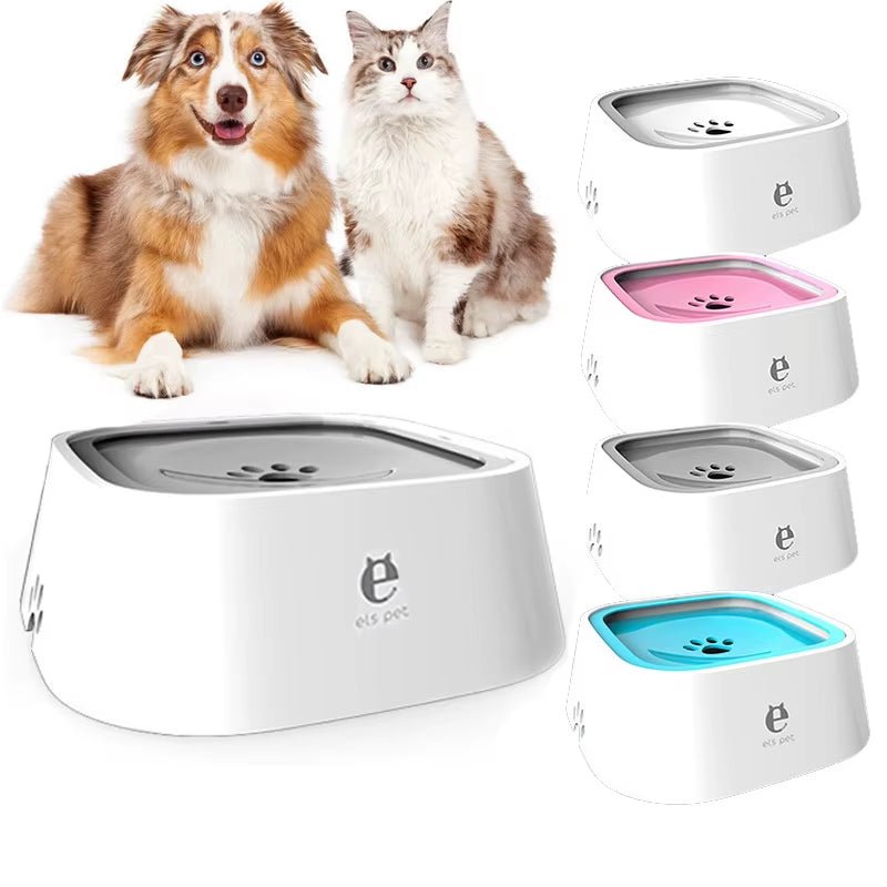 Dog Drinking Water Bowl Floating Non-Wetting Mouth Pet Bowl without Spill Drinking Water Dispenser Plastic Anti-Over Dog Bowl - SmartPaws