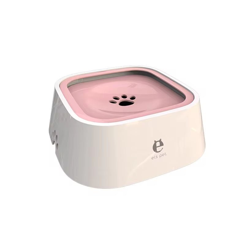 Dog Drinking Water Bowl Floating Non-Wetting Mouth Pet Bowl without Spill Drinking Water Dispenser Plastic Anti-Over Dog Bowl
