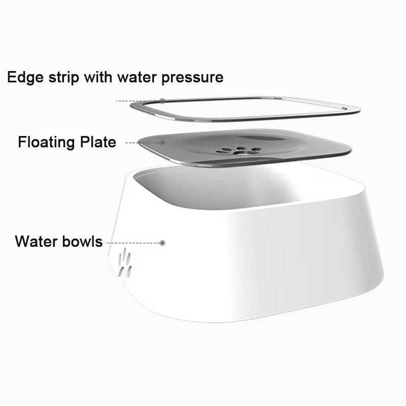 Dog Drinking Water Bowl Floating Non-Wetting Mouth Pet Bowl without Spill Drinking Water Dispenser Plastic Anti-Over Dog Bowl - SmartPaws