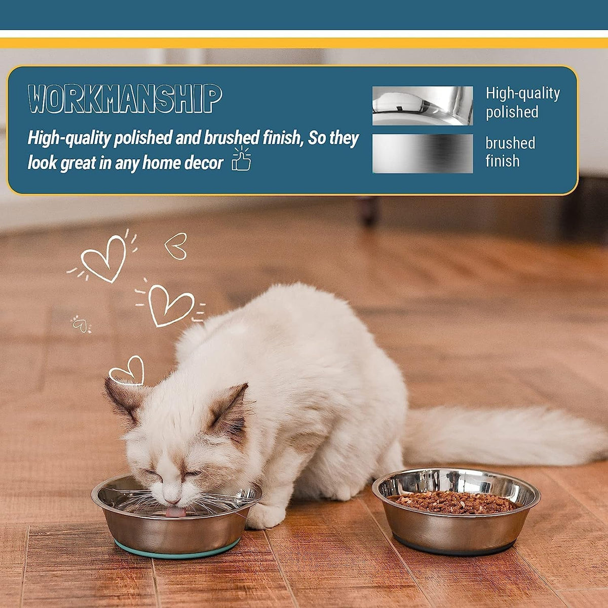 lightweight stainless steel pet bowls - SmartPaws