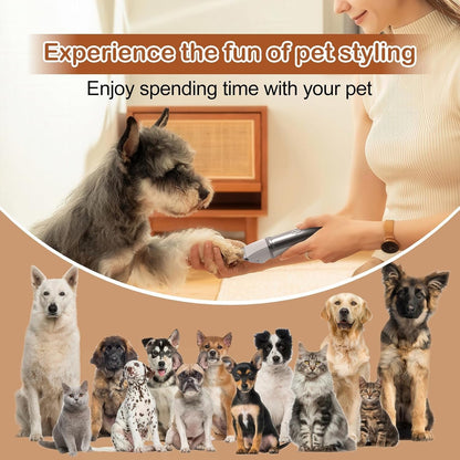 4 in 1 Dog Grooming Kit with LED Display, Dog Grooming Clippers with 4 Guide Combs, Rechargeable Low Noise Cat Hair Trimmer, Pet Paw Trimmer for Cat Dogs Paws Face Ears - SmartPaws