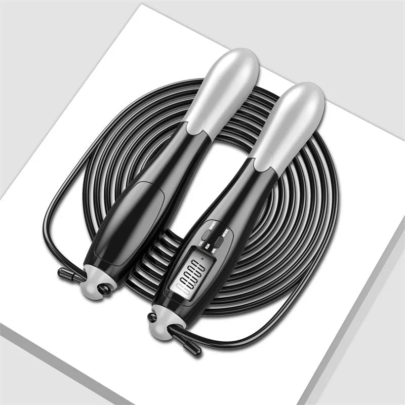 Adjustable Digital Counting Jump Rope with Steel Cable for Fitness Workout Speed Skipping Rope for Adults Kids Home Gym Training - SmartPaws