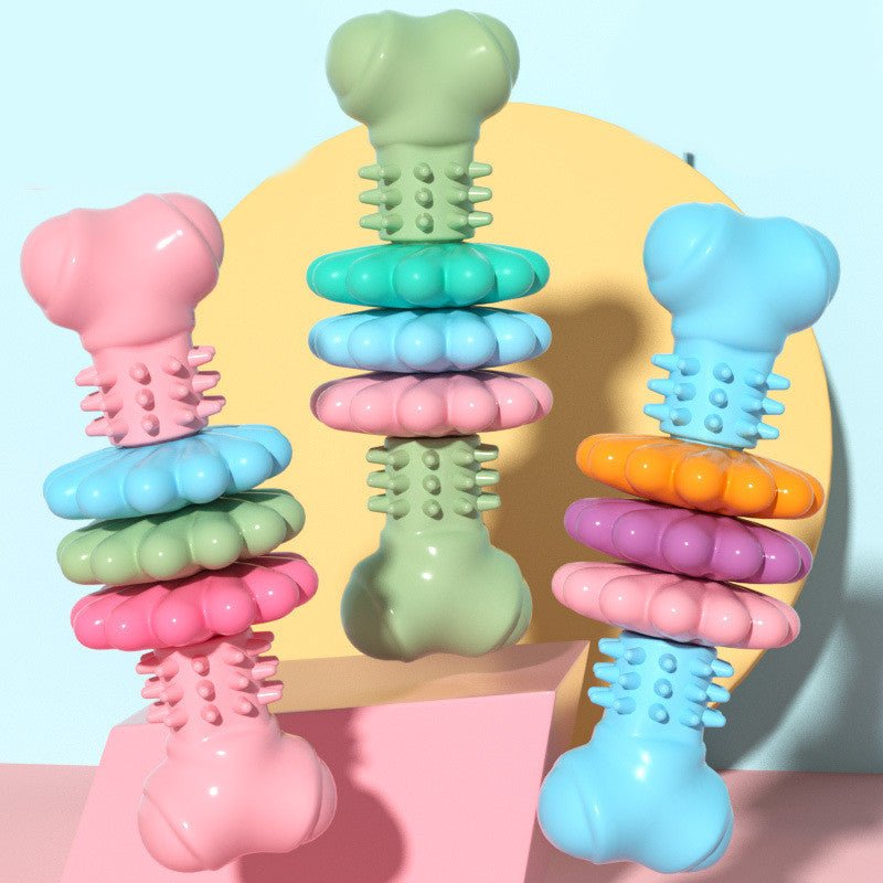 Dog Chew Toy Dog Bone Type Dogs Teeth Cleaning Toys Indestructible TPR Bone Chewing Bite Resistant Teething Toys Pet Products - SmartPaws