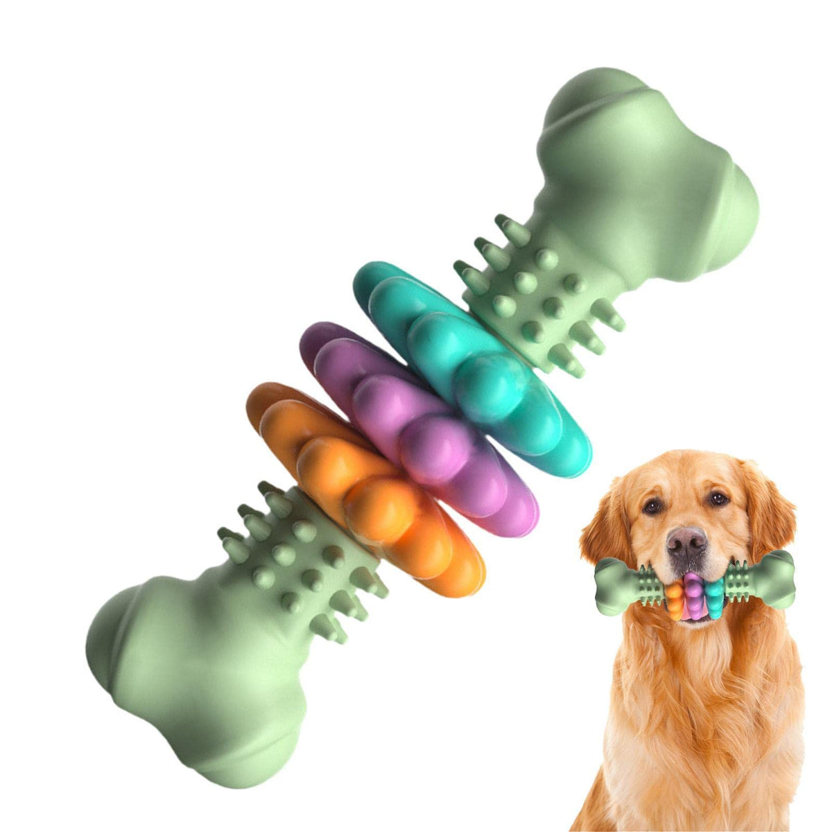 Dog Chew Toy Dog Bone Type Dogs Teeth Cleaning Toys Indestructible TPR Bone Chewing Bite Resistant Teething Toys Pet Products - SmartPaws