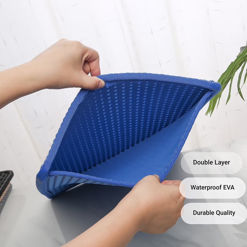 Double Layer anti Tracking Waterproof Cat Litter Trapping Mat Blue - SmartPaws