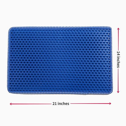 Double Layer anti Tracking Waterproof Cat Litter Trapping Mat Blue - SmartPaws