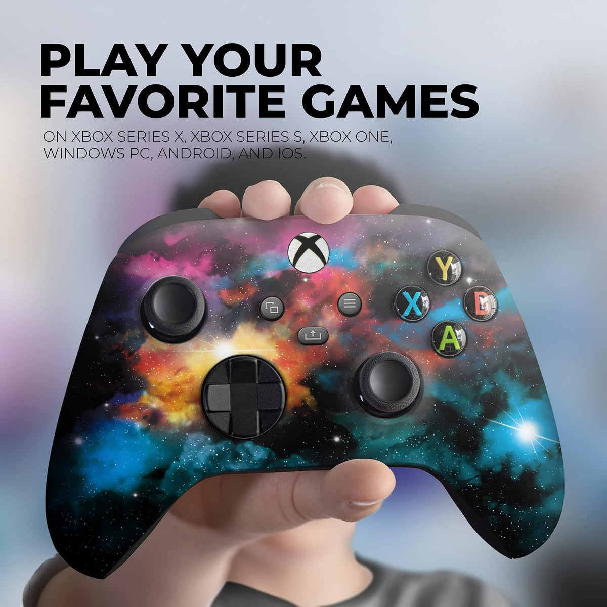 Galaxy Custom X-Box Controller Wireless Compatible with X-Box One/X-Box Series X/S by | Proudly Customized in USA with Permanent HYDRO-DIP Printing(Not JUST a SKIN) (MODDED) - SmartPaws