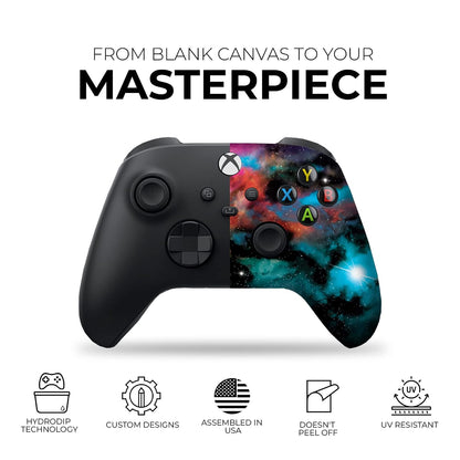 Galaxy Custom X-Box Controller Wireless Compatible with X-Box One/X-Box Series X/S by | Proudly Customized in USA with Permanent HYDRO-DIP Printing(Not JUST a SKIN) (MODDED) - SmartPaws