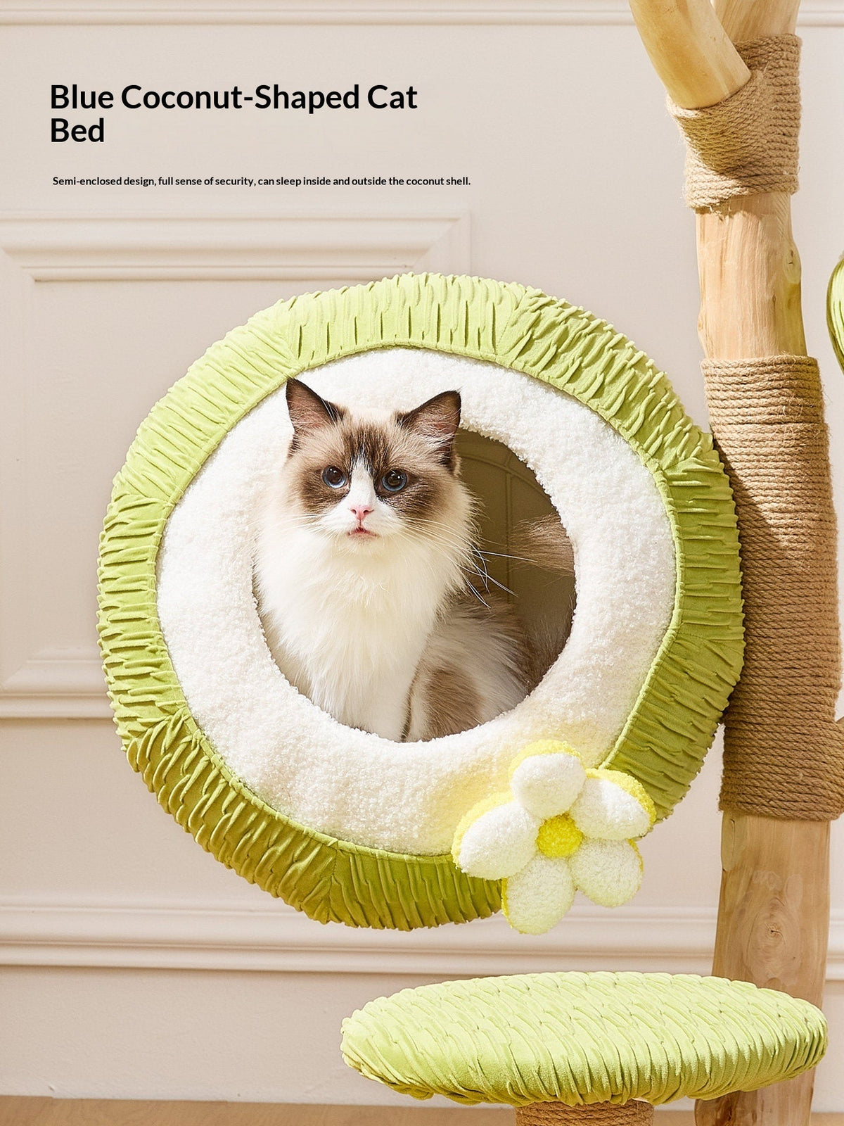 Natural Fruitwood Tree Hollow Cat Climbing Frame Cat Tree - SmartPaws