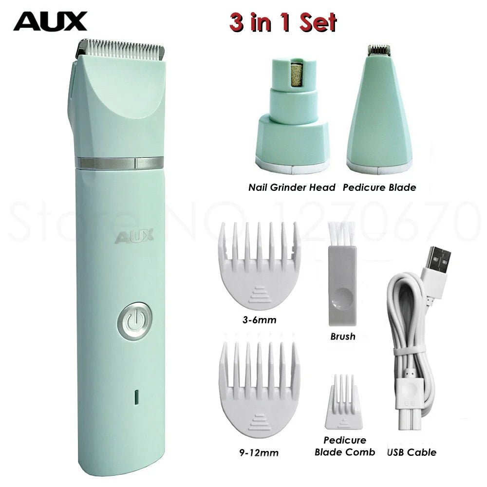 Professional Silent Cat Dog Hair Trimmer Paws Nail Grinder Animal Foot Hair Cutter Remover USB Rechargeable Pet Grooming Clipper - SmartPaws