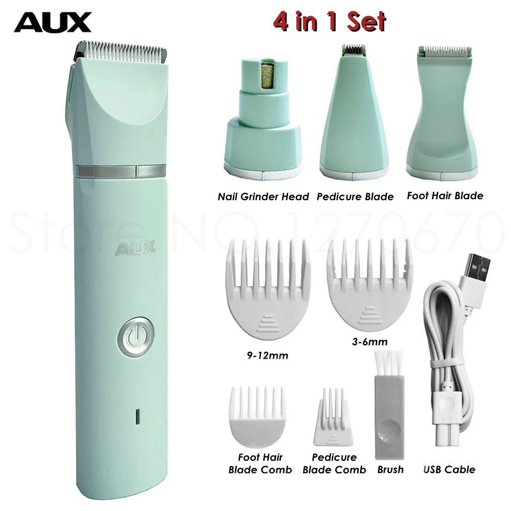 Professional Silent Cat Dog Hair Trimmer Paws Nail Grinder Animal Foot Hair Cutter Remover USB Rechargeable Pet Grooming Clipper - SmartPaws