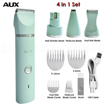 Professional Silent Cat Dog Hair Trimmer Paws Nail Grinder Animal Foot Hair Cutter Remover USB Rechargeable Pet Grooming Clipper - SmartPaws